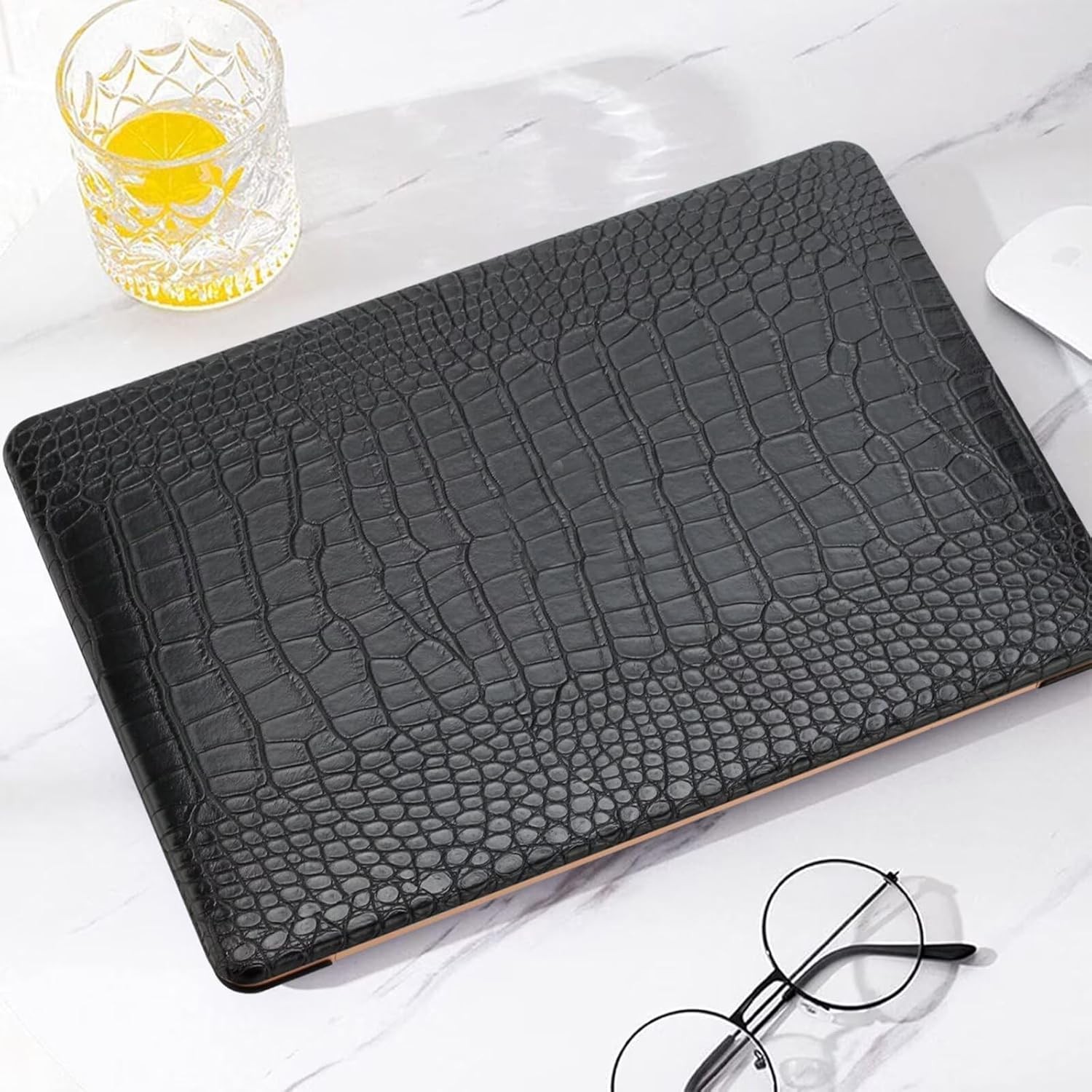 Compatible with 2022-2025 MacBook Air 13.6 Inch Case with Touch ID, Black