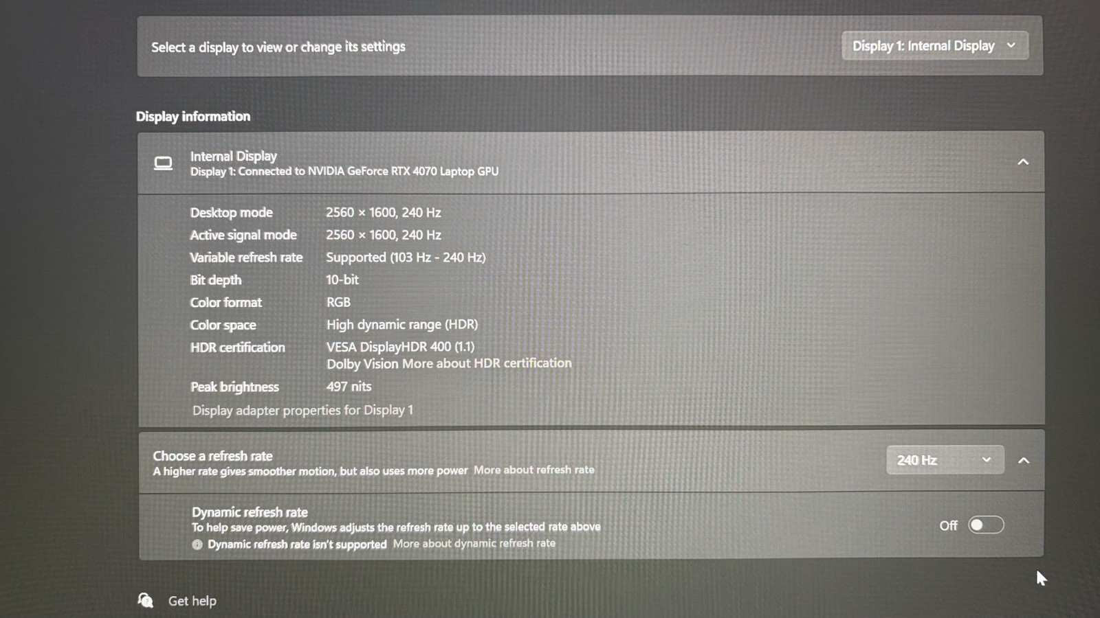 Lenovo Legion Gaming Laptop AMD Ryzen 7 7745HX RTX 4070 16GB 2560×1600 240Hz