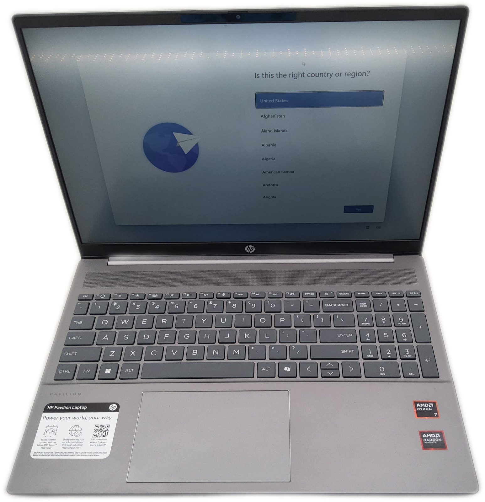 HP Pavilion 16-ag0070wm 16″ Laptop Ryzen 7 512GB SSD Win11 Used