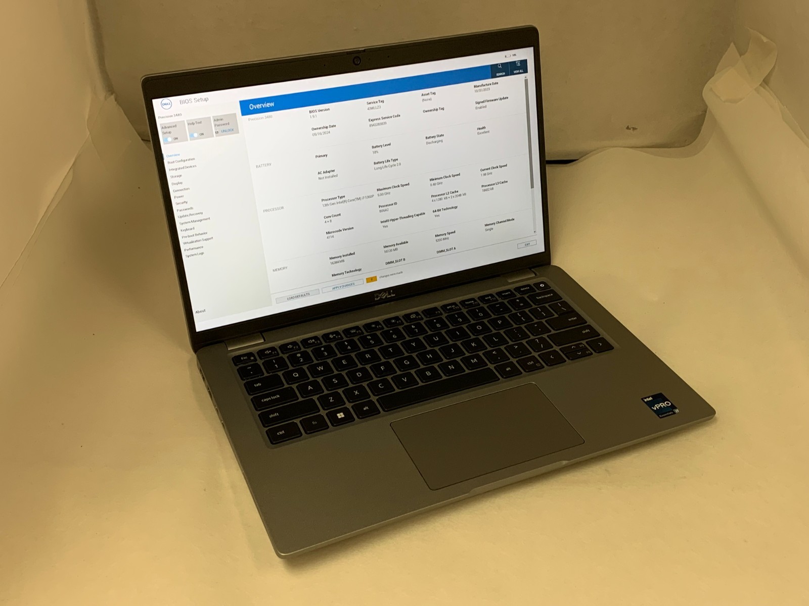 Dell Precision 3480 14″ FHD i7-1360P 2.2GHz 16GB RAM No SSD/OS BIOS Locked!