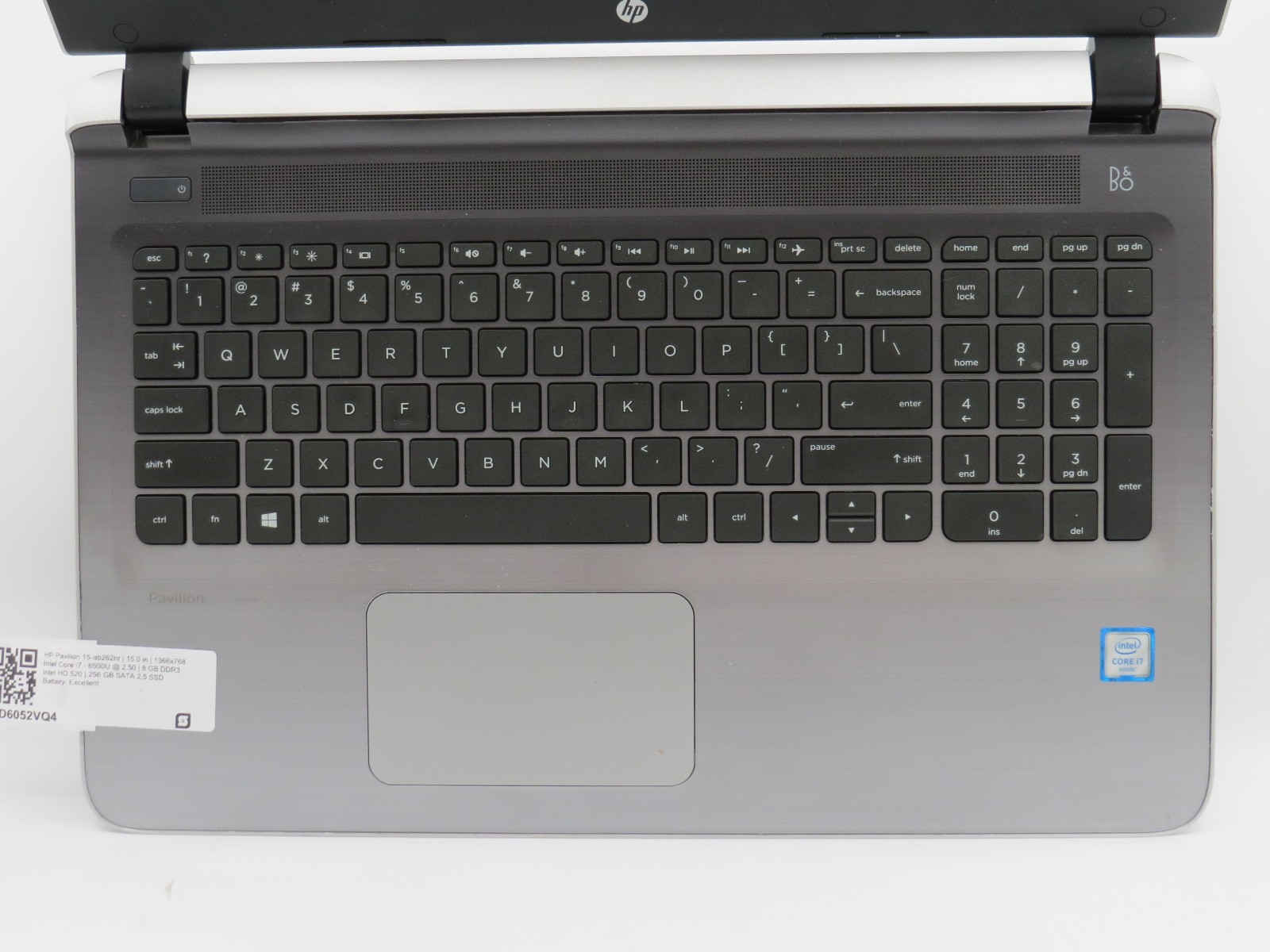 HP Pavilion 15-ab262nr | i7-6500U @ 2.5GHz | 8GB DDR3 | 256GB SSD | No OS