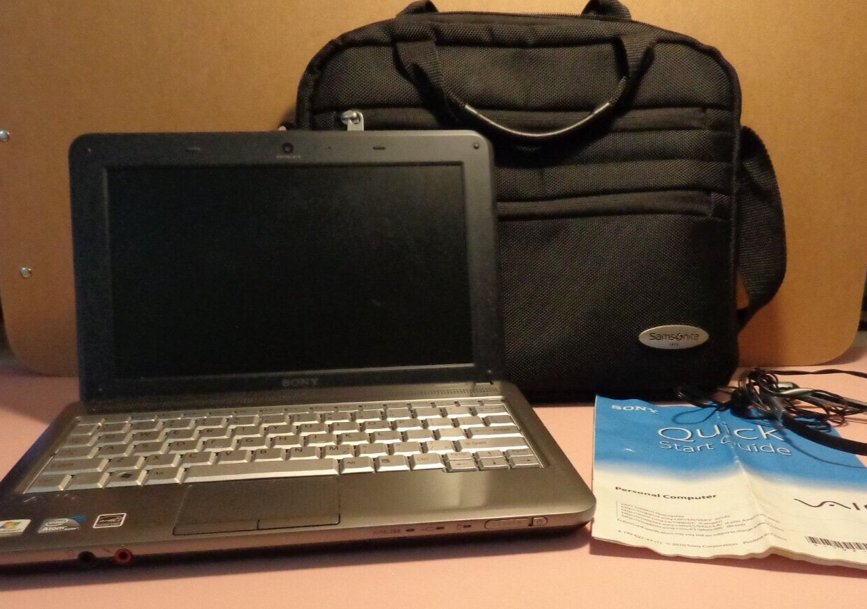 Blue Sony Vaio PCG-21313L/VPCM121 AX NetBook💗Case/Power Adaptor /Headphones-10″