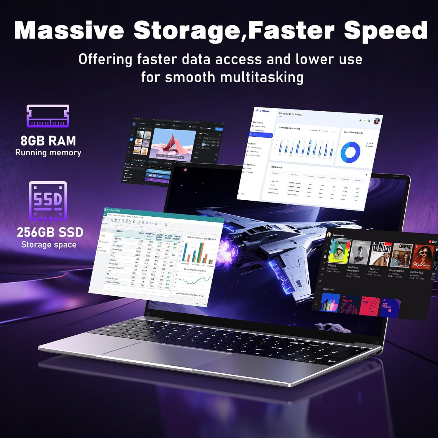 NIAKUN Laptop Computer 2026, 15.6 Inch Lap Top PC Window 11 Pro, 8GB RAM 256GB S