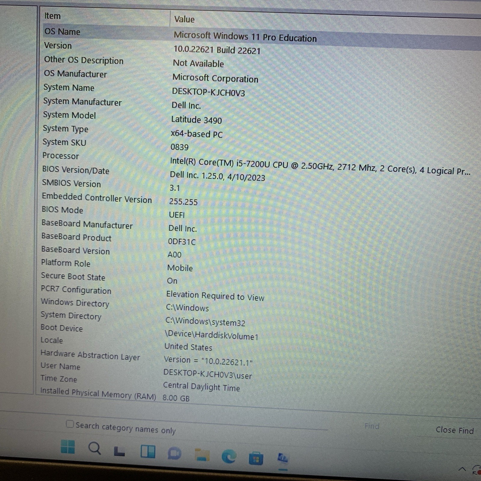 Latitude 3490 i5-7200u 2.5GHz 256GB SSD 8GB RAM Windows 11 Pro Education