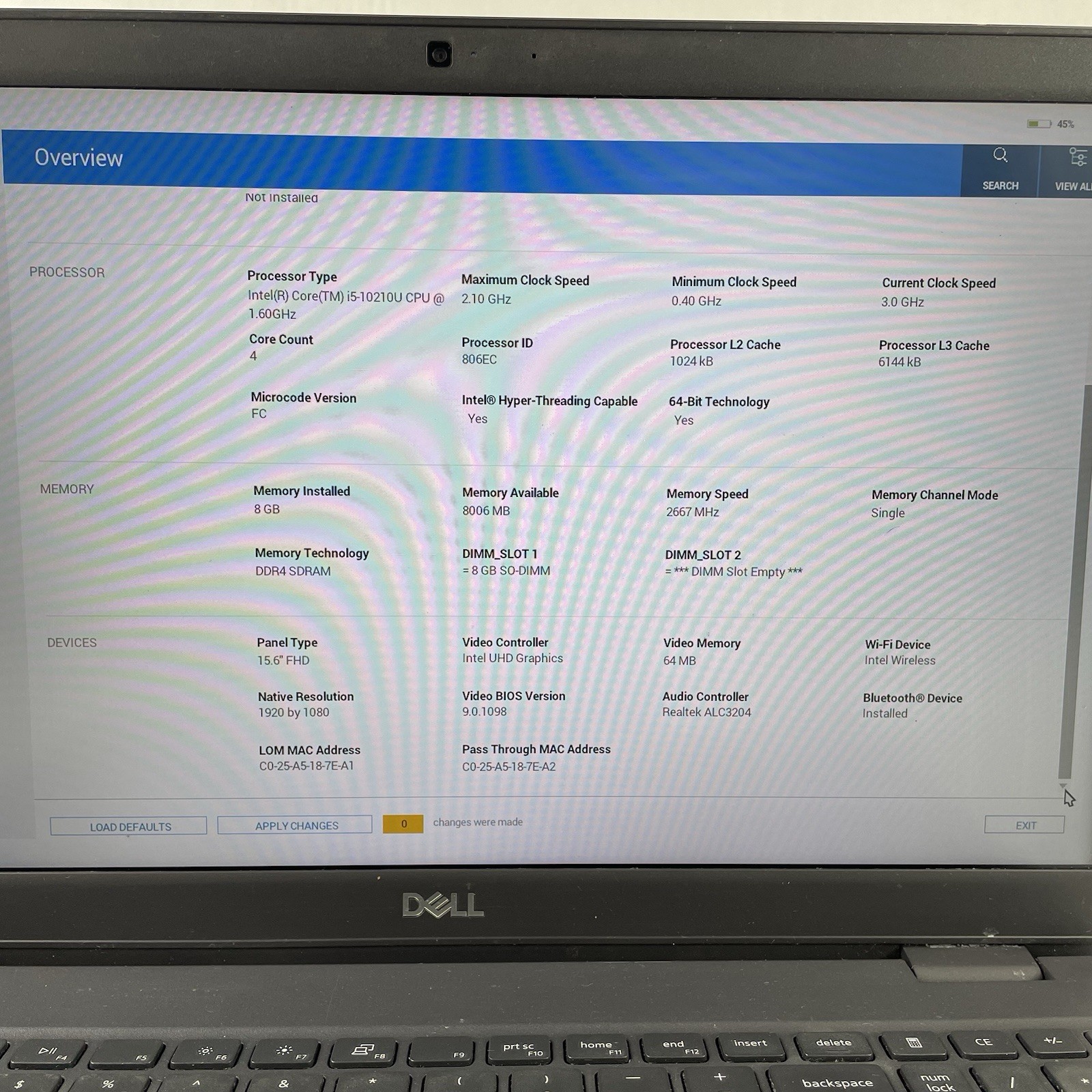 Dell Latitude 3510 15.6″ i5-10210U 1.60GHz 8GB RAM No SSD No OS – Bad Top/Corner