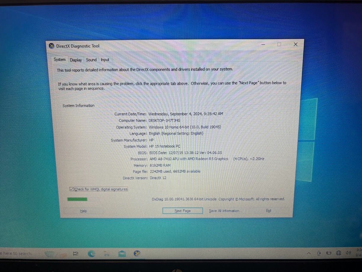 HP AMD A8-7410 APU@2.2GHz 8GB 256GB SSD AMD Radeon R5 DVDRW Windows 10 Home
