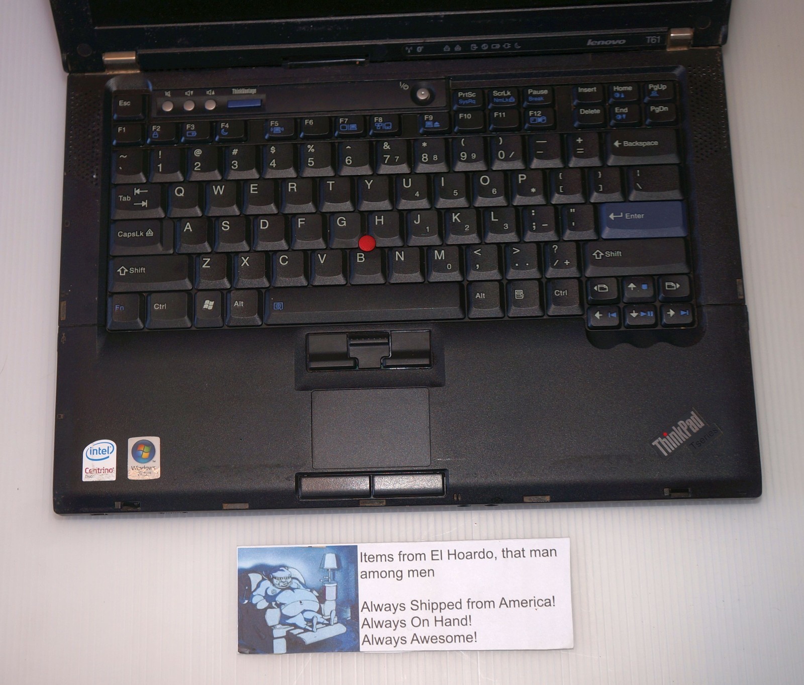 Lenovo ThinkPad T61 14″ Win XP Laptop 2.0 Ghz nVidia, 1440×900 2GB Ram 40GB HDD