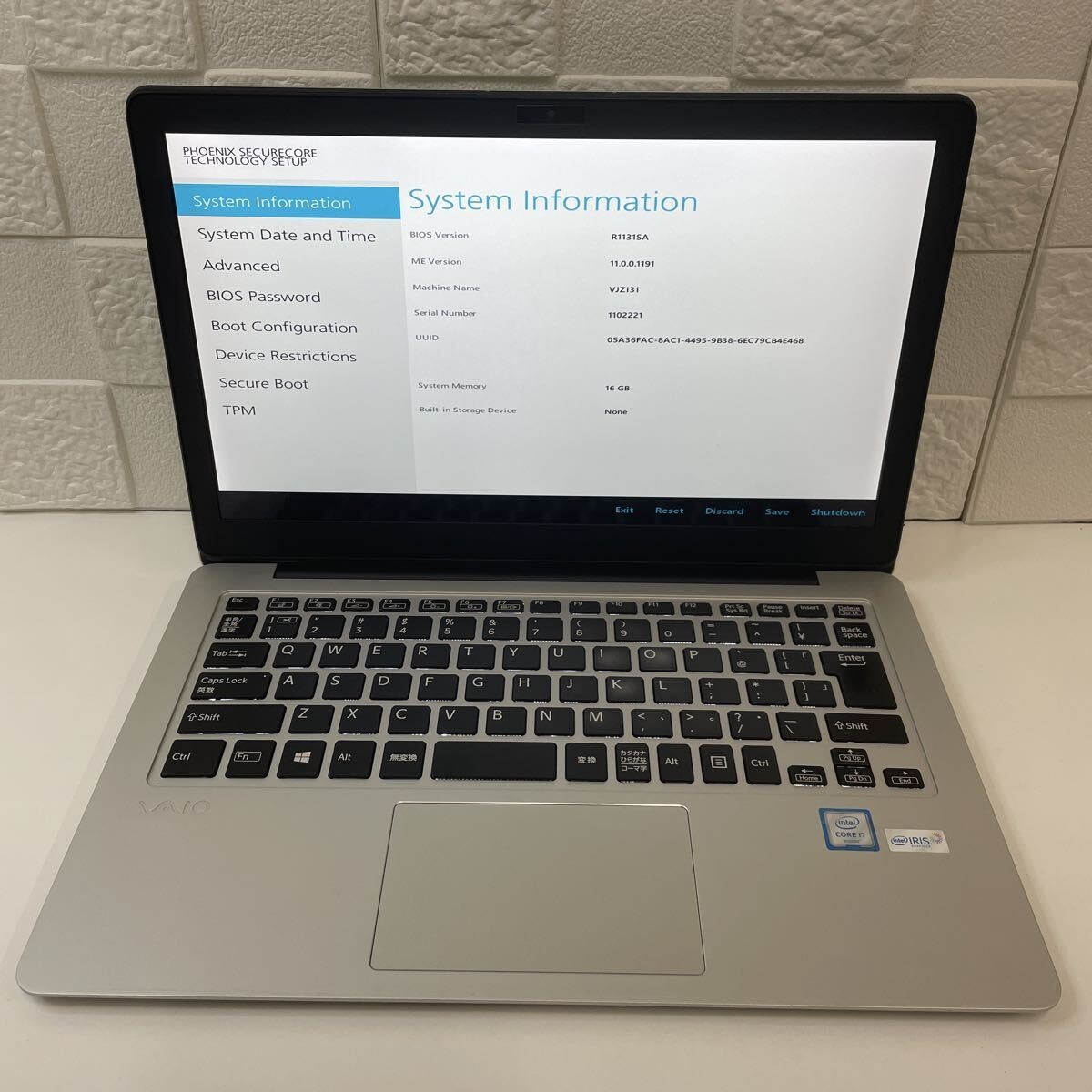 Sony VAIO VJZ13BA11N CI3 (6157U)-2.4GHZ 8GB SSD 128GB Tablet PC Used From Japan