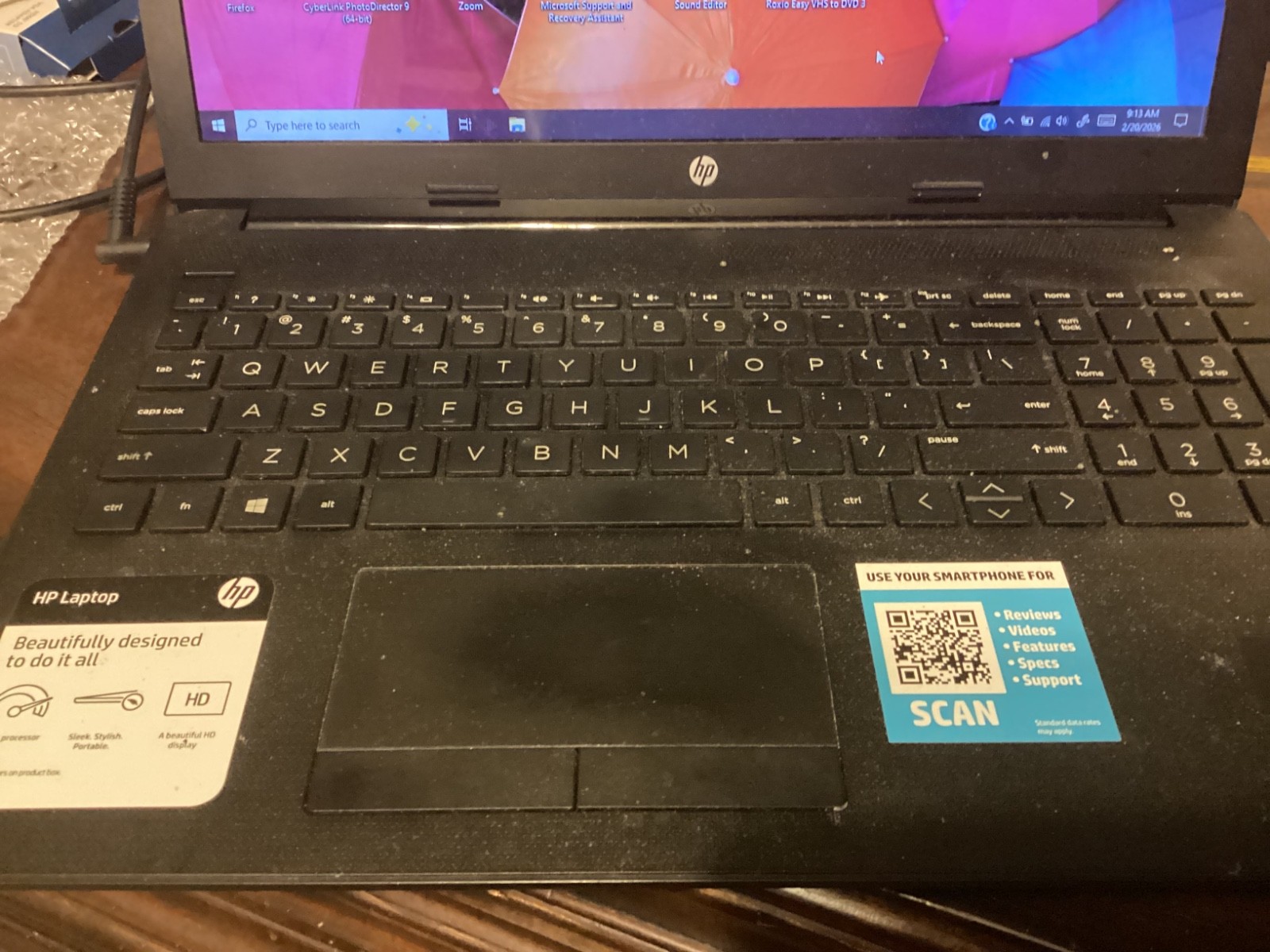 HP 15-DB0011DX 15.6″ Laptop Windows 10 Home AMD A6-9225 4GB Memory 1TB Working
