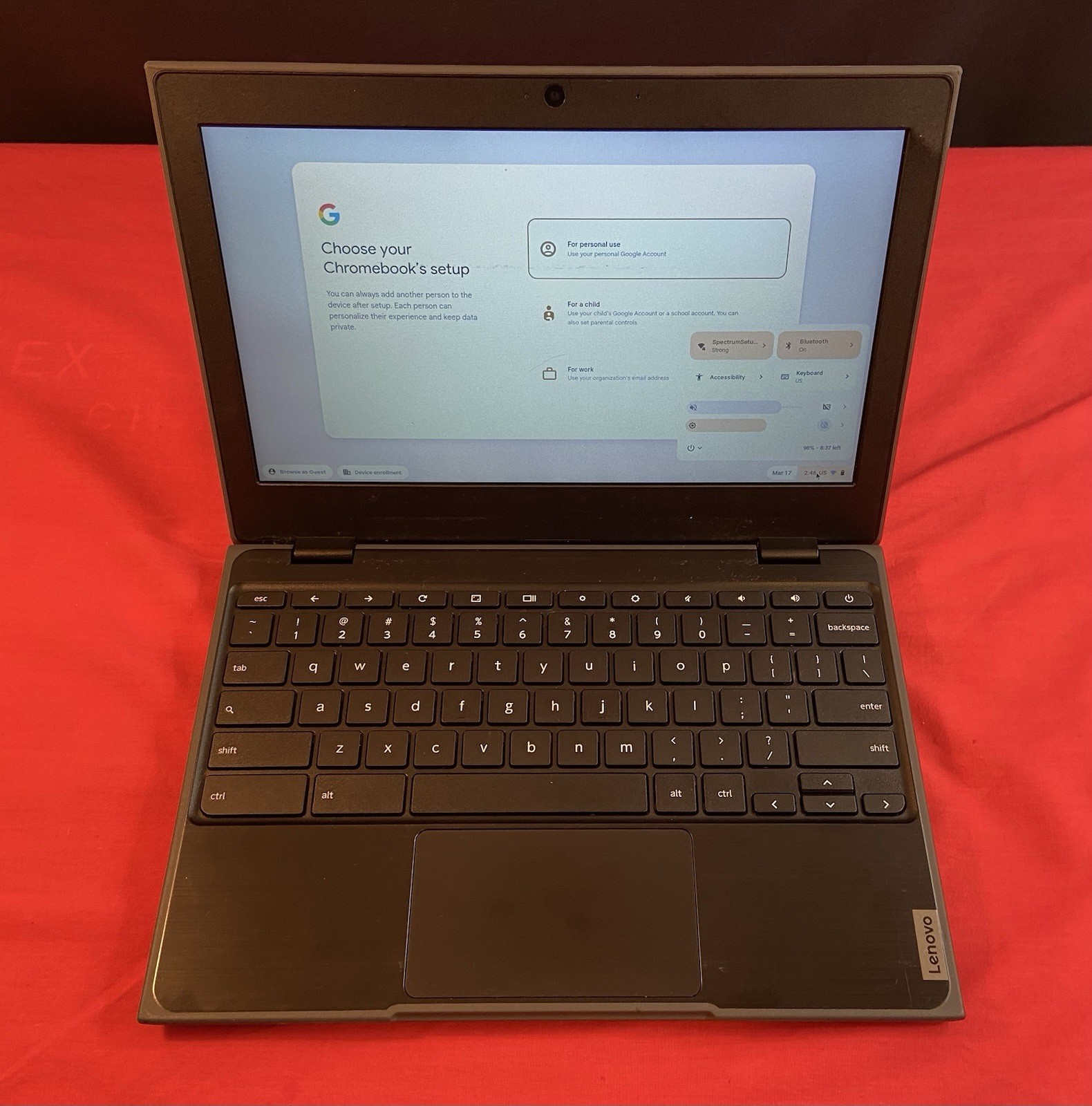 Lenovo (Chromebook) 100e Gen2 82CD0000US 4GB 32GB Wi-Fi NO CHARGER TESTED/FUNC