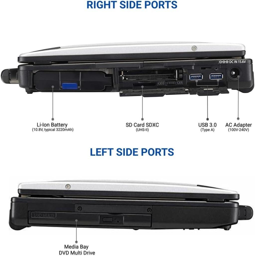 Panasonic Toughbook CF-53 MK4 Touch i5-4310U, 8GB 512GB, 4G LTE, Linux Ubuntu OS