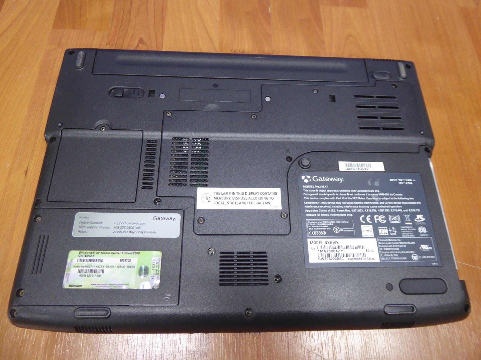 GATEWAY NX510X MA7 15.4″ LAPTOP INTEL T2300 1.66GHz 1GB 40GB- NO O/S LOADED