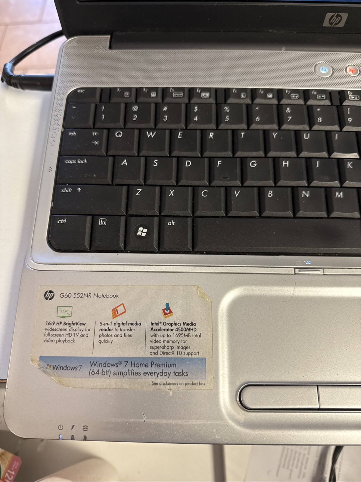 HP G60-552NR Notebook 15″ Laptop Intel Pentium Dual Core-