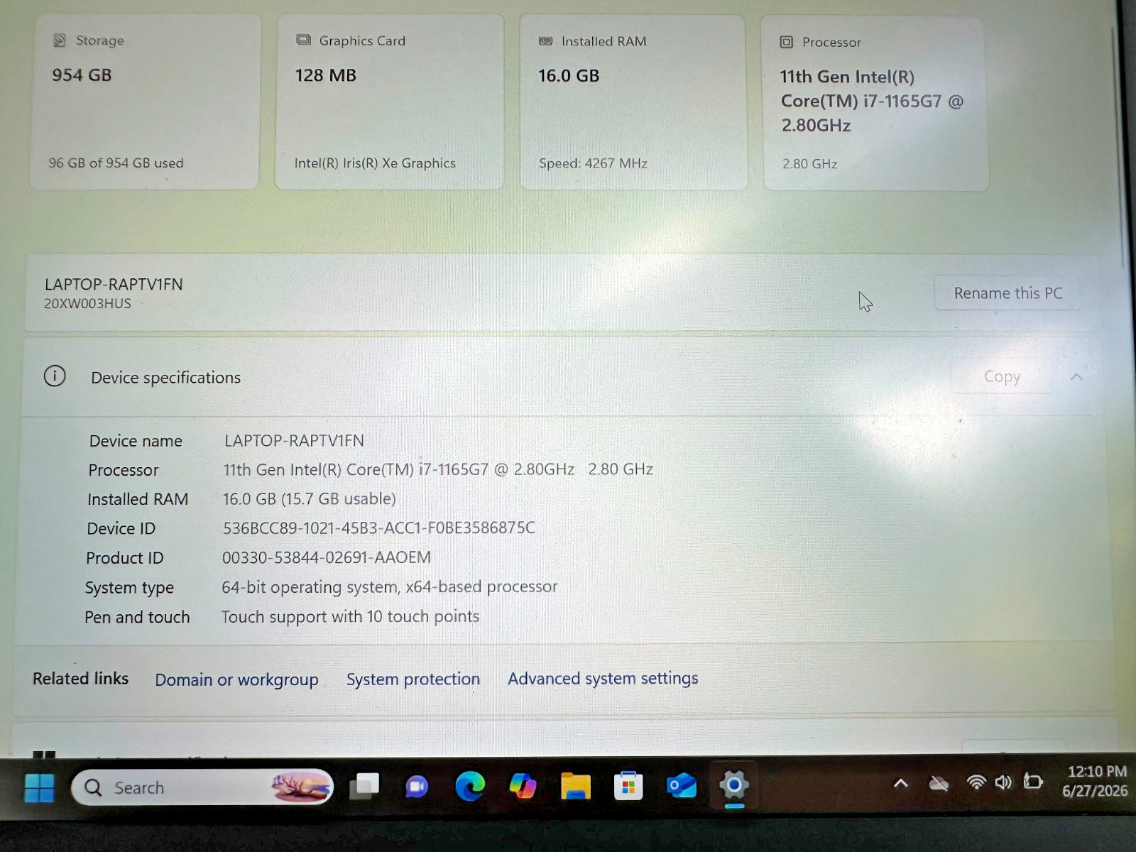 Lenovo ThinkPad X1 Carbon 14″ (1TB SSD, Intel Core i7-1165G7, 2.80GHz, 16GB RAM)