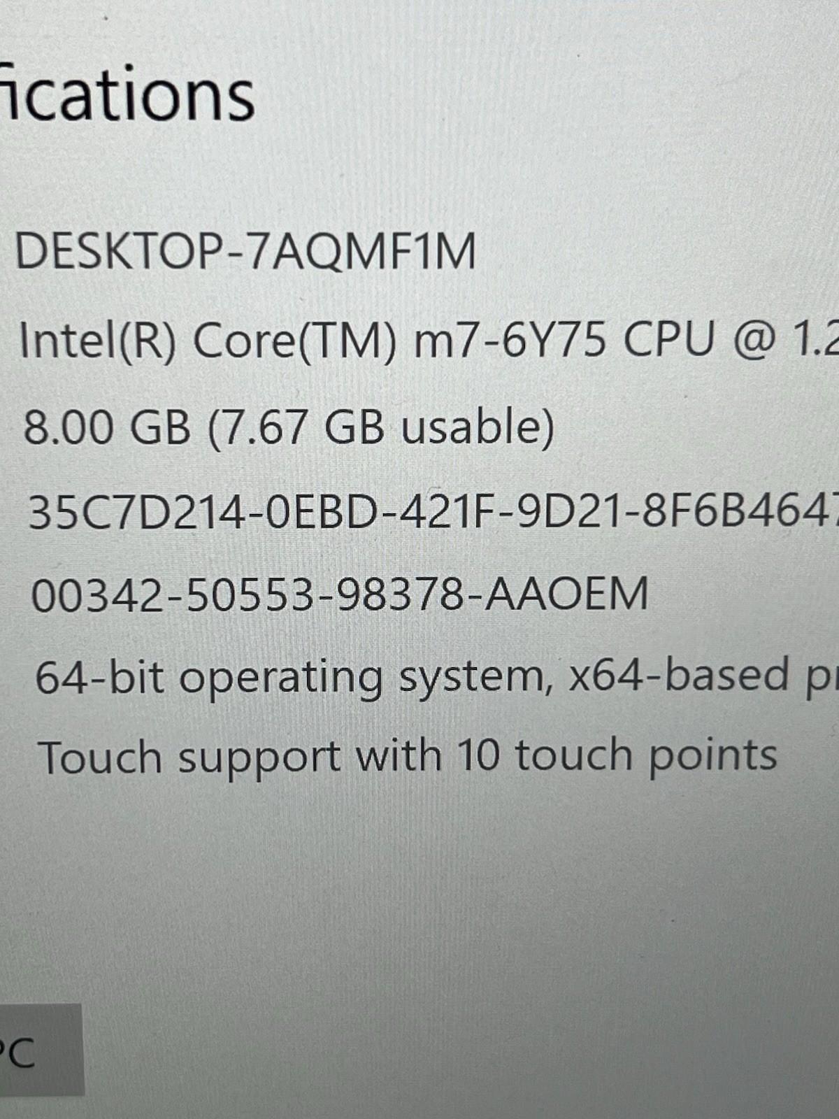 Dell Latitude 7370 Core m7 m7-6Y75 Touch Screen 512 Ssd 8 Gig Ram Please Read