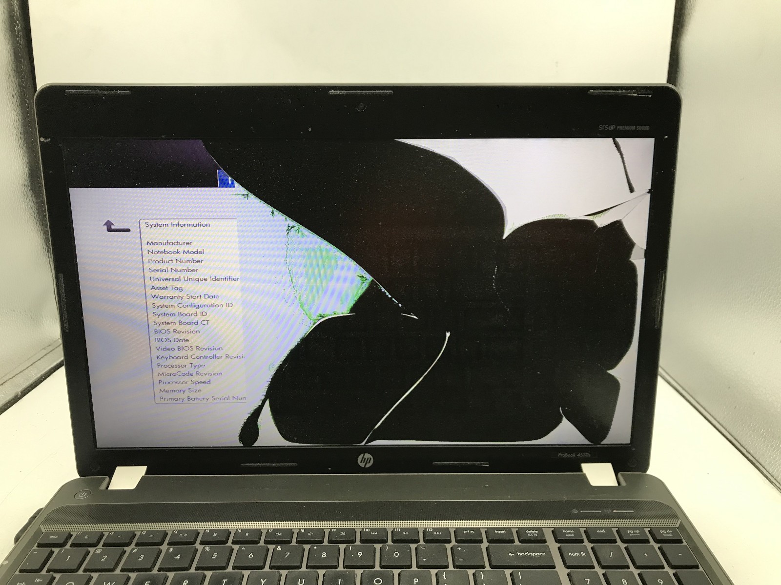 HP PROBOOK 4530S – FOR PARTS – INTEL I5 2ND GEN – NO RAM – READ DESCRIPTION – BB