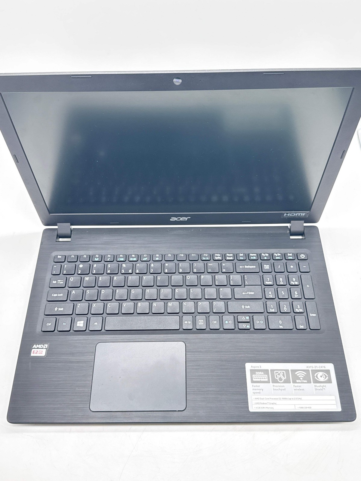 Acer Aspire 3 15.6″ A315-21 AMD E2-9000e@1.5GHz 4GB RAM 1TB HDD Laptop