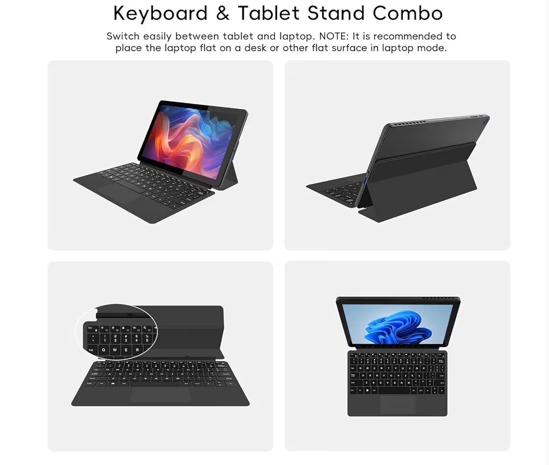 2-In-1 Laptop/Tablet (2026), Windows 11 PC with Magnetic Keyboard, 1-Year Office