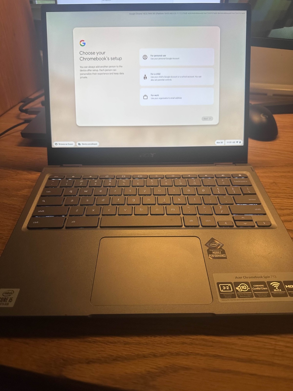 Acer Chromebook Spin 713 CP713-2W 13.5″ (256GB SSD, Intel Core i5 10th Gen.,…