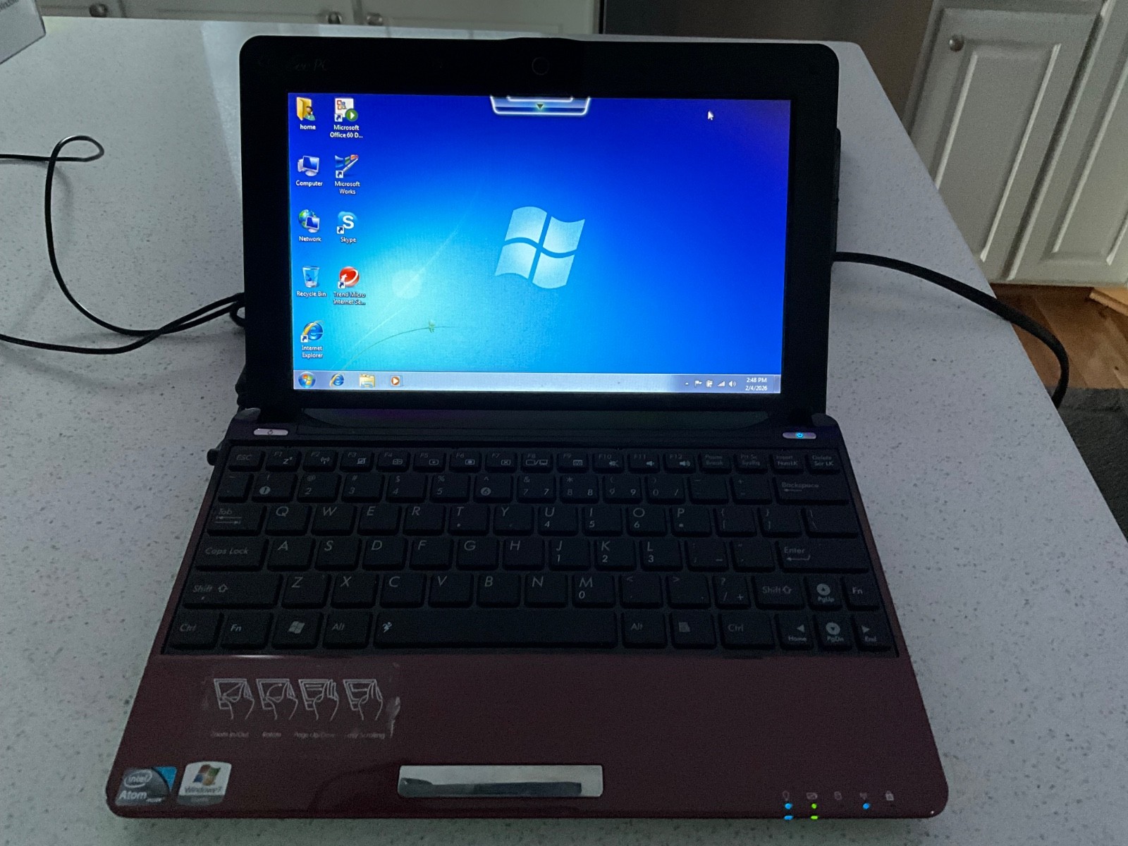 ASUS Eee 1005PEB Laptop – Intel Atom N45D – 1GB RAM – 250GB HDD – Windows 10
