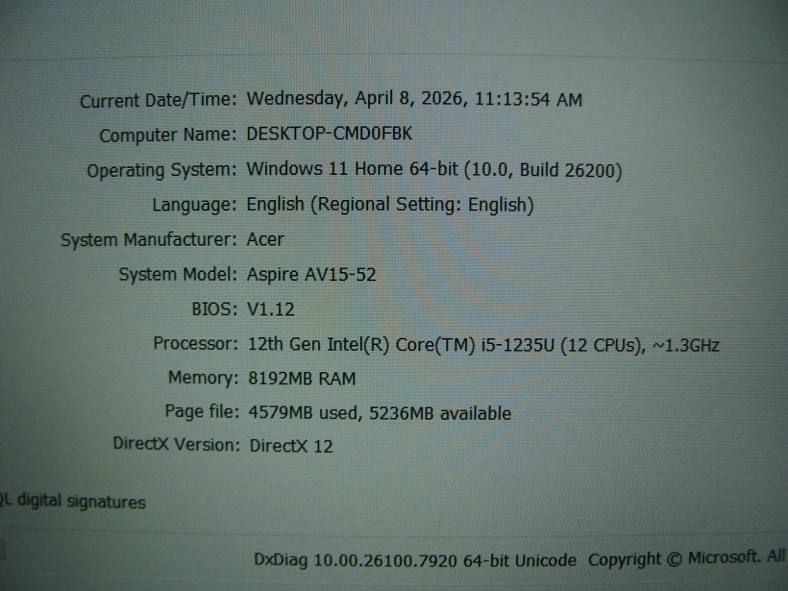 Acer Aspire VERO AV15-52 15.6″FHD core i5-1235U 1.3Gh 8GB 512GB Win11Home +PA