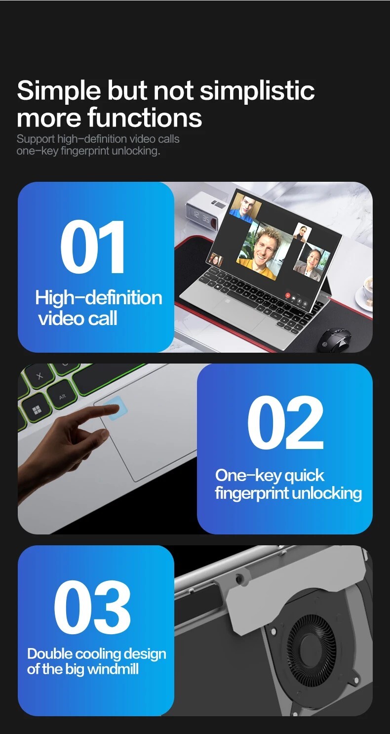 14” Touchscreen Yoga Laptop | Intel N95, 360° Flip, 16:10 IPS, Win 11 Pro, SSD