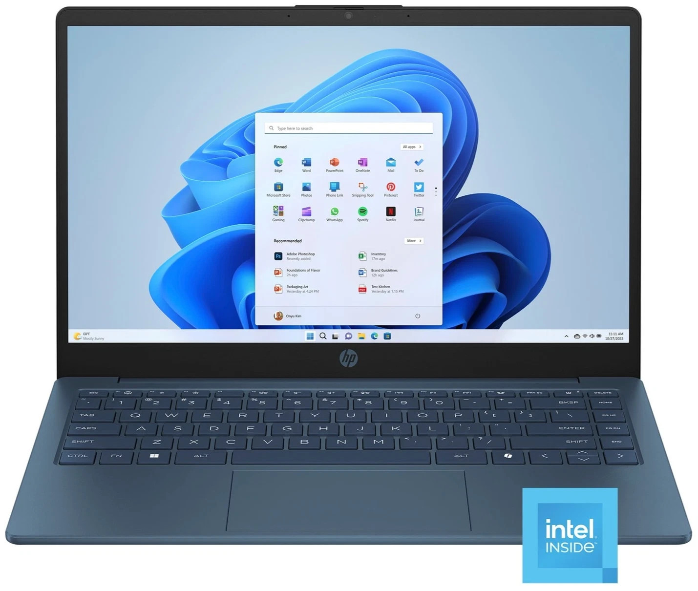 HP 14″ HD Laptop AMD Athlon 7120U 4GB RAM LPDDR5 128GB SSD New 14-em0002wm Blue
