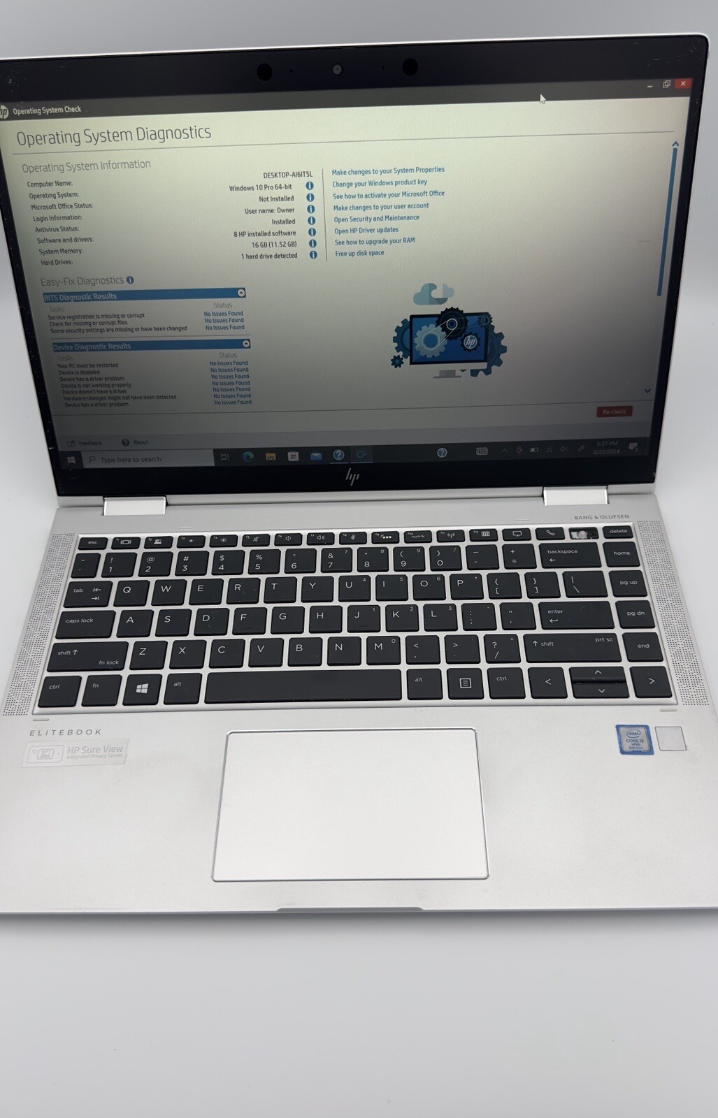HP Elitebook x360 1040 G6 Laptop i5-8365U 16GB RAM 256GB SSD Win 10 Pro