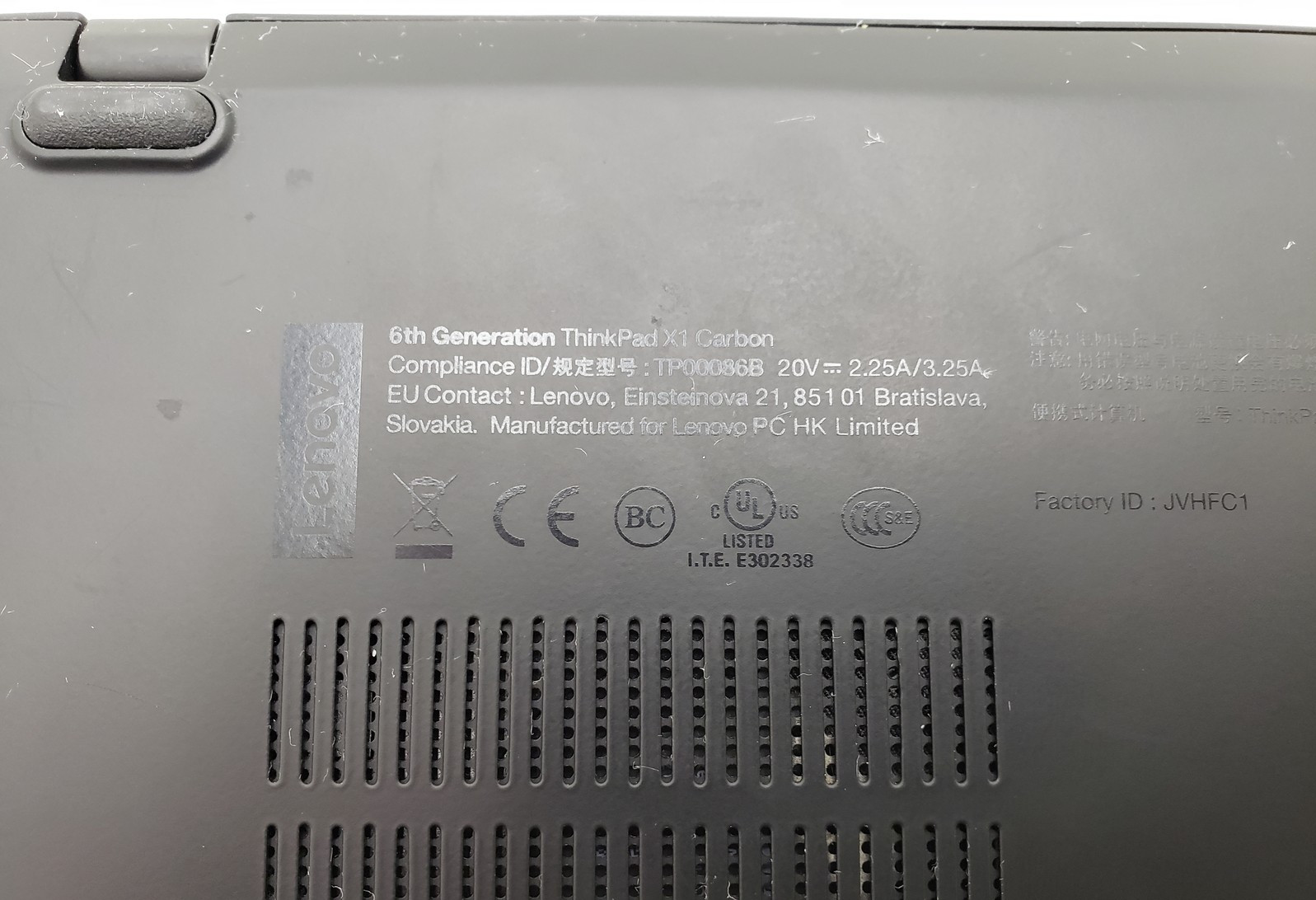Lenovo ThinkPad X1 Carbon Gen 6th i7-8650U 16GB RAM 256GB SSD 14″ Win 11 Pro.