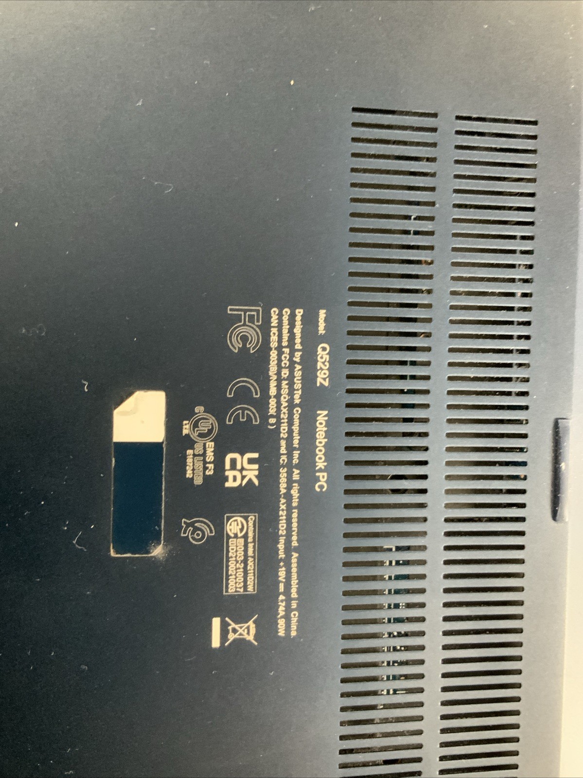 Asus ZenBook Pro 15 Flip Q529Z 15″ i7-12700H Broken For Parts BXPC2