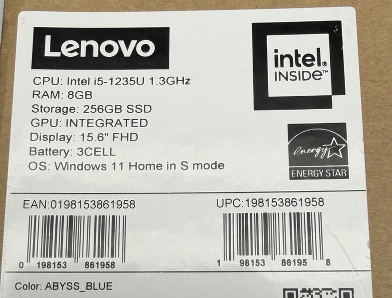 🔥 New Lenovo Ideapad 1i 15.6″ FHD Intel i5-1235U/8GB/256GB/Iris/XeWindows 11 🔥