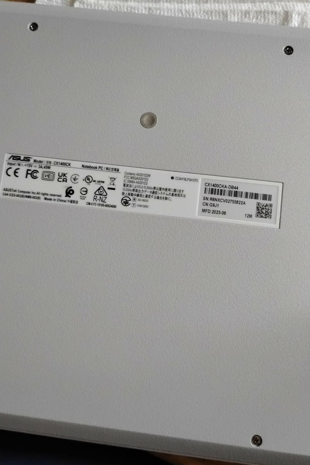 ASUS CX1400CKA-DB44 Chromebook 14″ Celeron 4GB 32GB eMMC ChromeOS Silver Bag