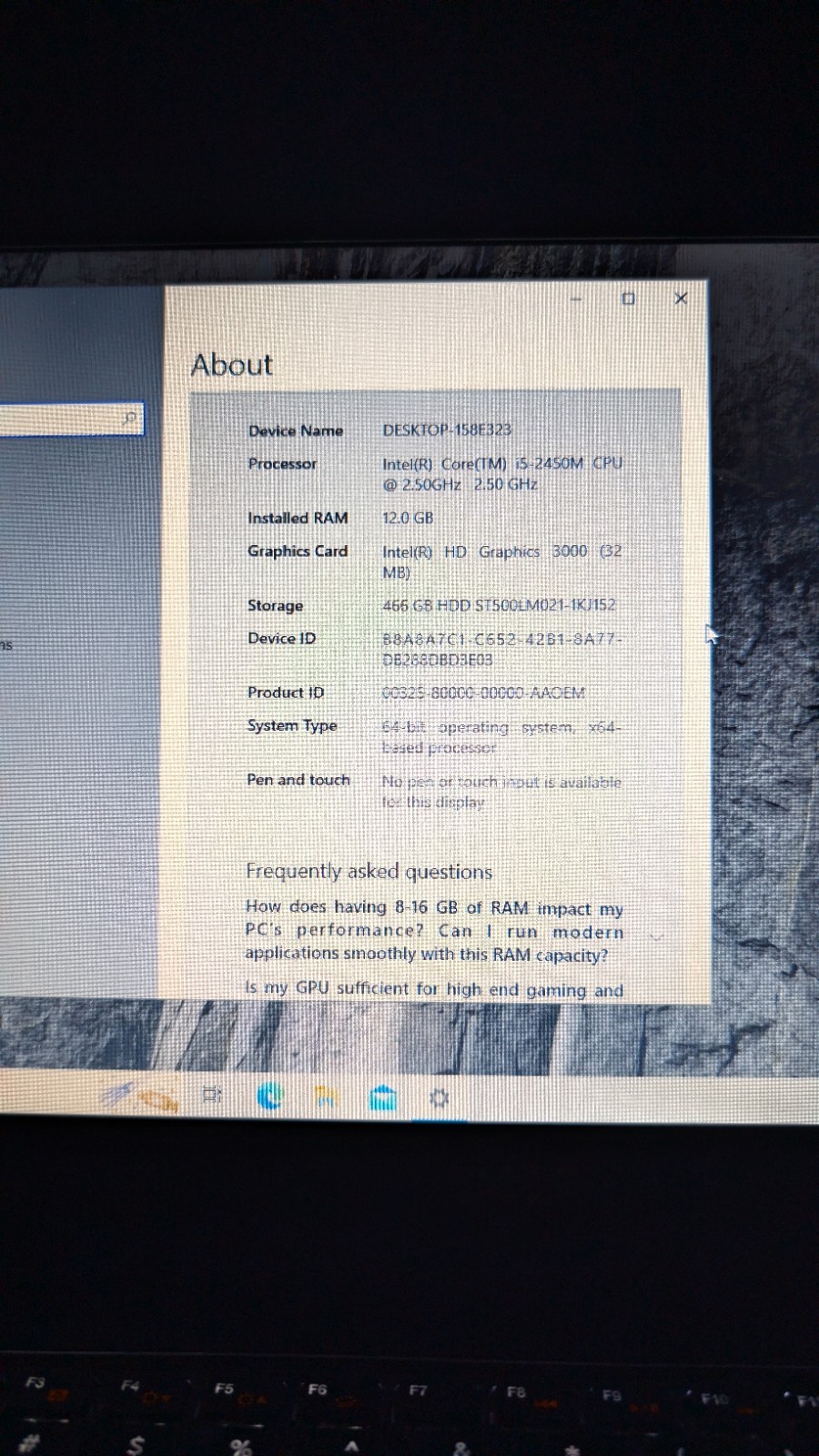 Dell Vostro 3550, I5-2450M 2.5GHz, 12GB RAM, 500GB HDD, Windows 10 Home Fast