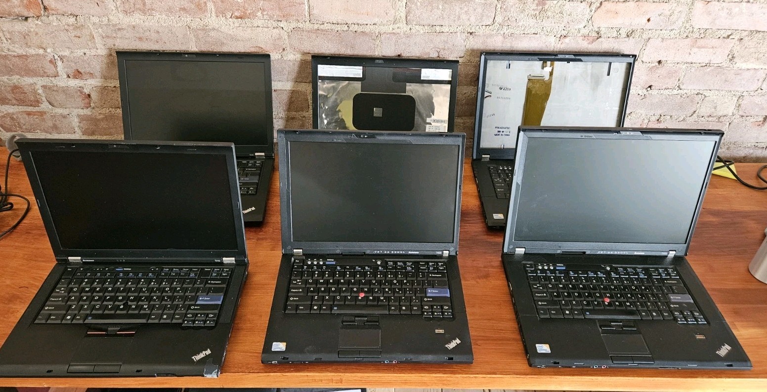 Lot 6 Lenovo ThinkPad Laptops T500 T420 T410 T400 NO HDD For Parts Repair Rebld