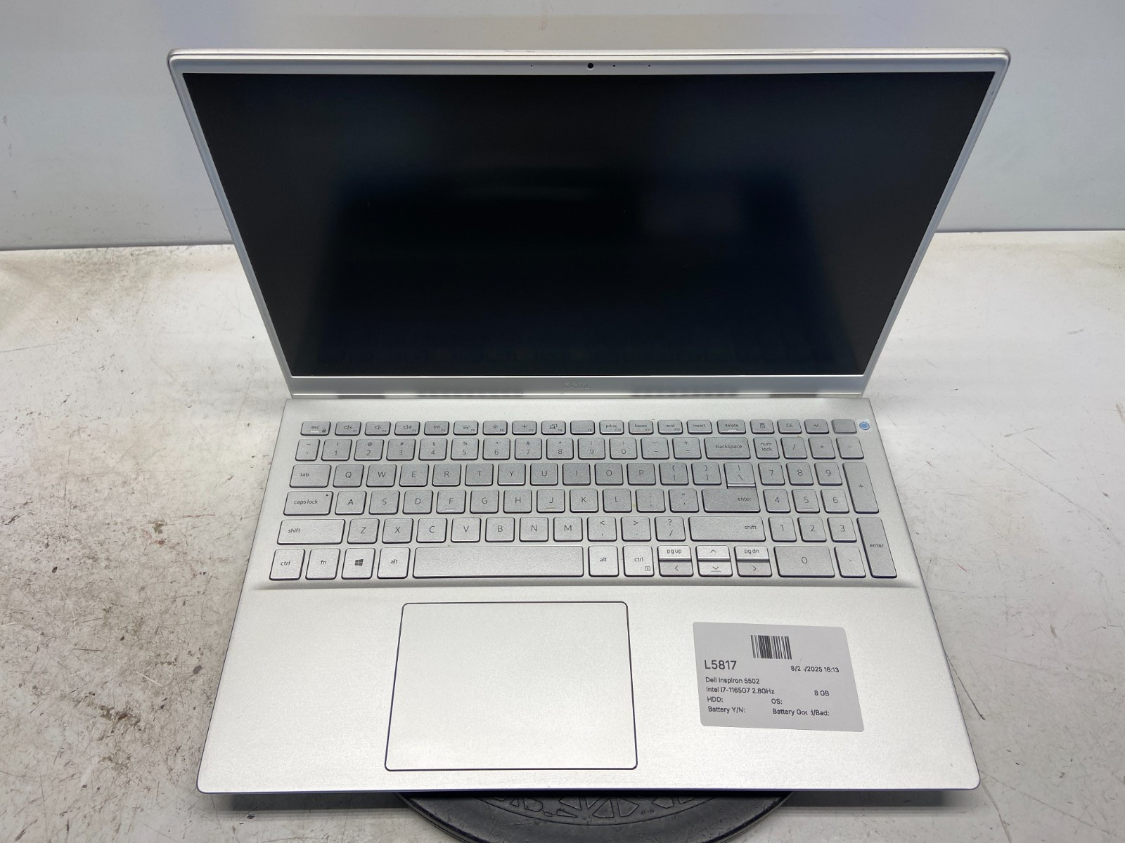 Dell Inspiron 5502 Intel i7-1165G7 2.8GHz 8 GB NO HDD