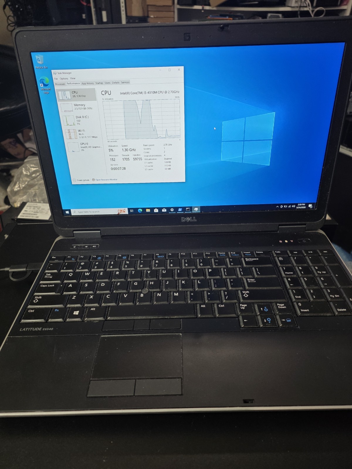 Dell Latitude E6540 15.6 inch (500GB SSD Intel Core i5-4th Gen@2.70GHz, 8GB RAM