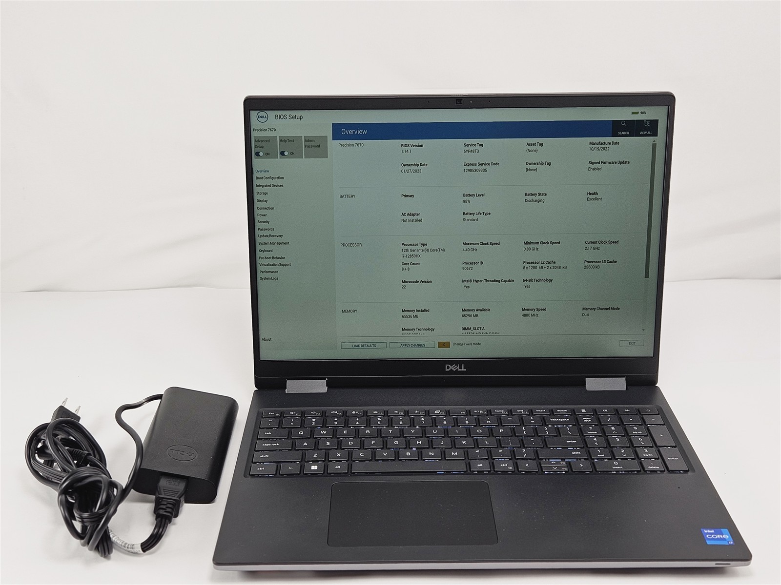 Dell Precision 7670 i7-12850HX 64GB 1TB NVMe 16″ FHD+ RTX A1000 4GB