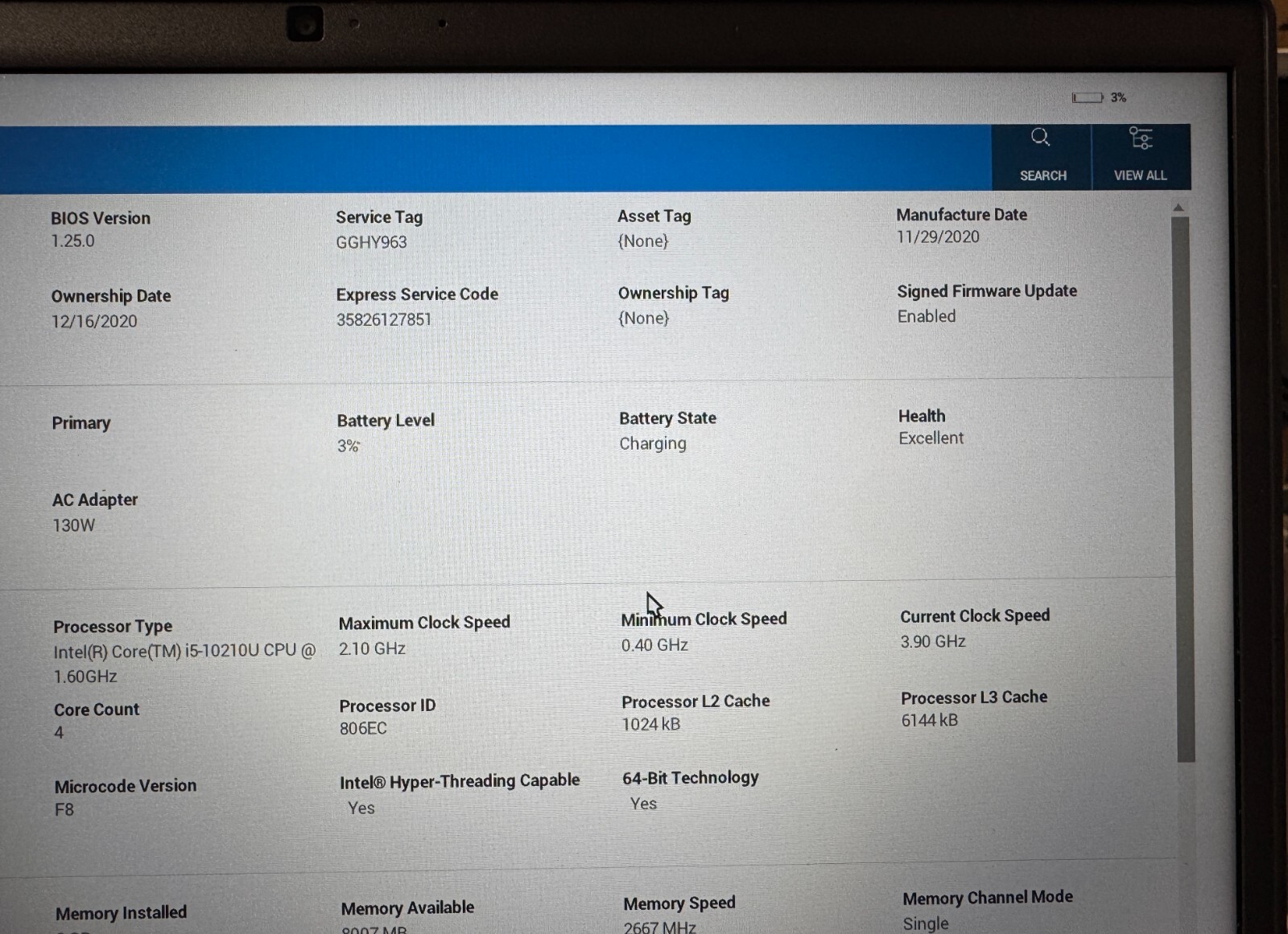 Dell Latitude 3410 14″ Core i5-10210U @1.60GHz 8GB RAM 256GB SSD Win 10 Pro