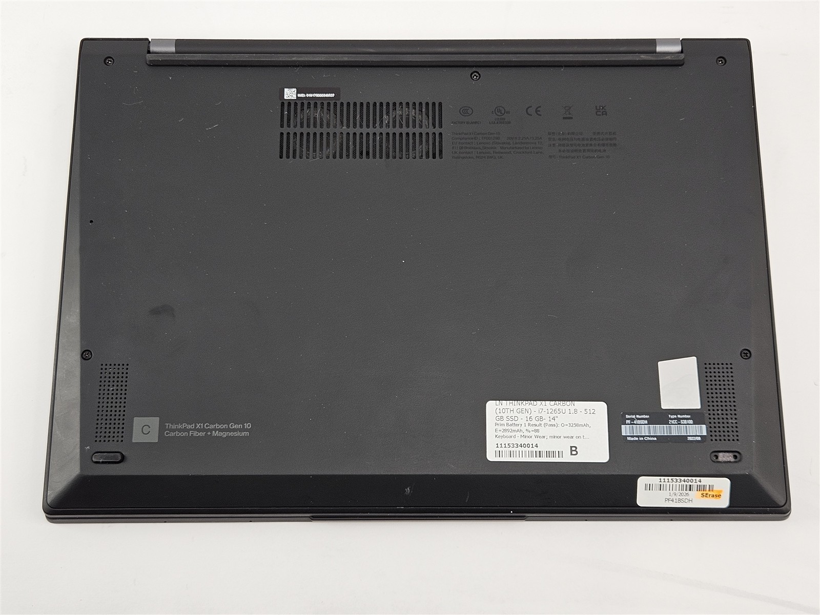 Lenovo ThinkPad X1 Carbon Gen 10 Intel Core i7 1265U 16GB 512GB 14 Iris Xe