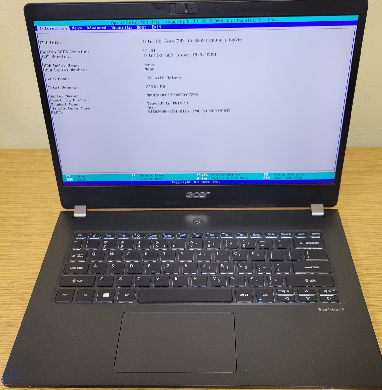 Acer TravelMate P614-51 i5-8265U 1.60GHz 24GB DDR4 128GB SSD No OS