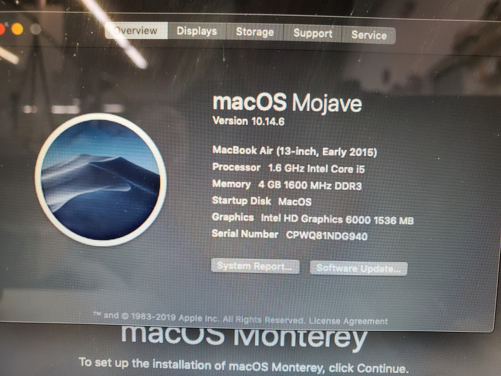 2015 Apple MacBook Air 13″ i5 1.6GHz 4GB RAM 128GB SSD Silver A1466 PW :12345