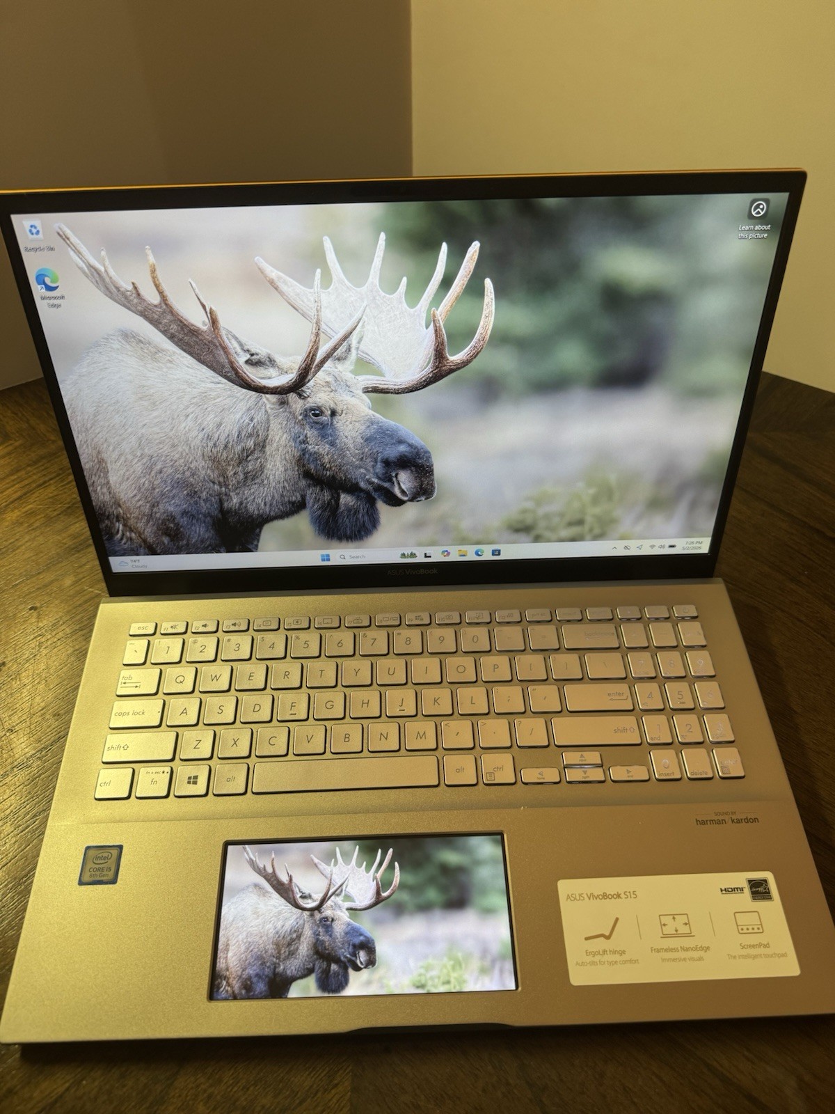 ASUS VivoBook S15 15.6″ Gold Laptop Core i5 8GB RAM 512GB SSD