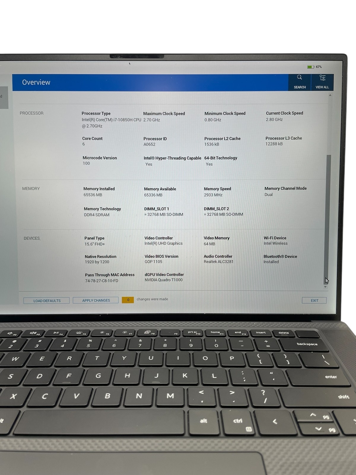 Dell Precision 5550 15″ i7 2.7GHz 64GB RAM 2TB SSD – Grade D