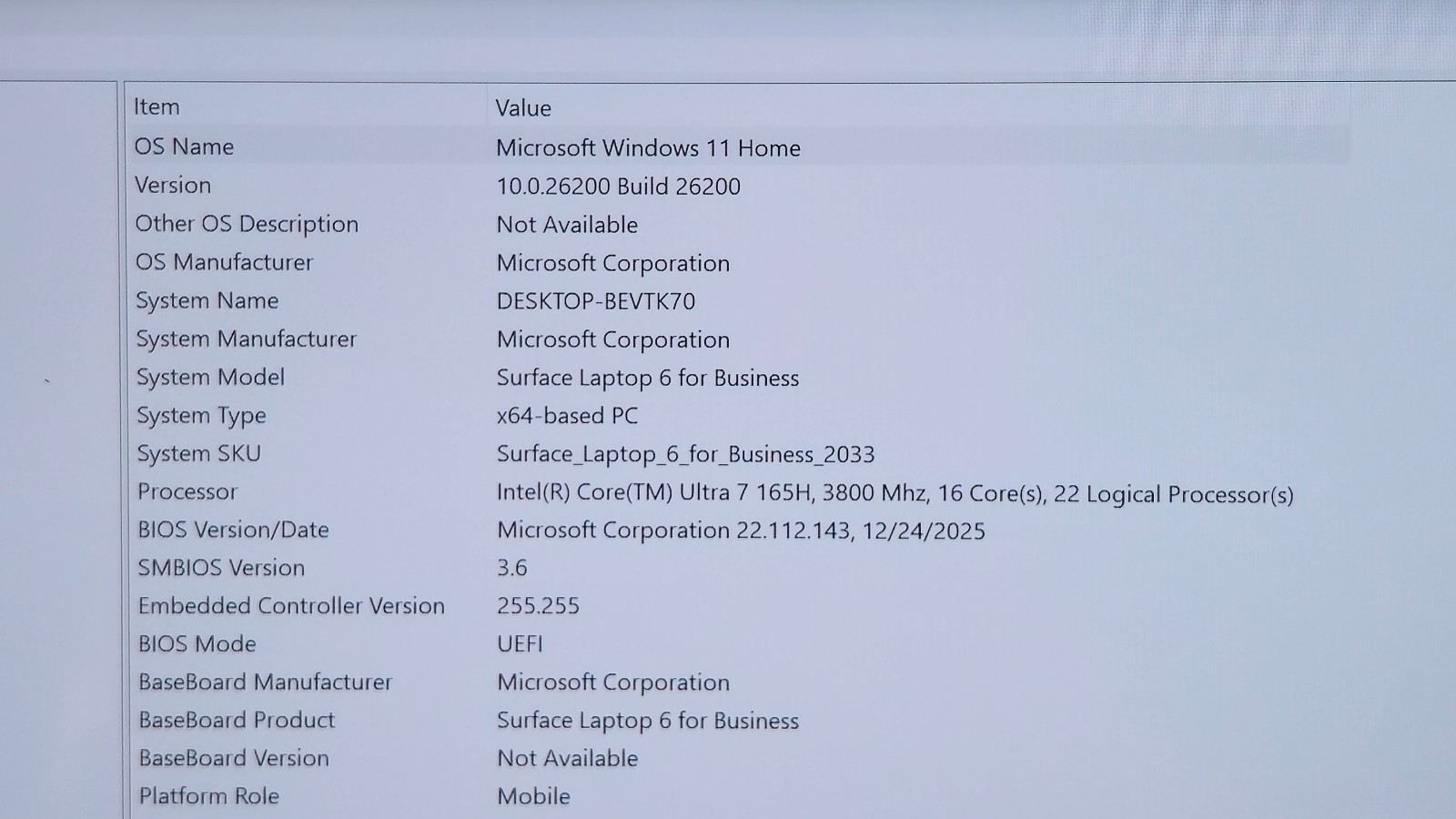 Surface Laptop 6 13.5″ (2033) Core Ultra 7 165H ,32 GB RAM, 1 TB SSD Touch