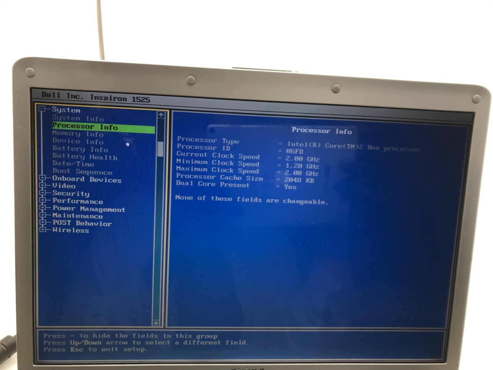 Dell Inspiron 1525 15″ Laptop Intel Core 2 Duo 2 Gb RAM- BOOTS BIOS – MZ