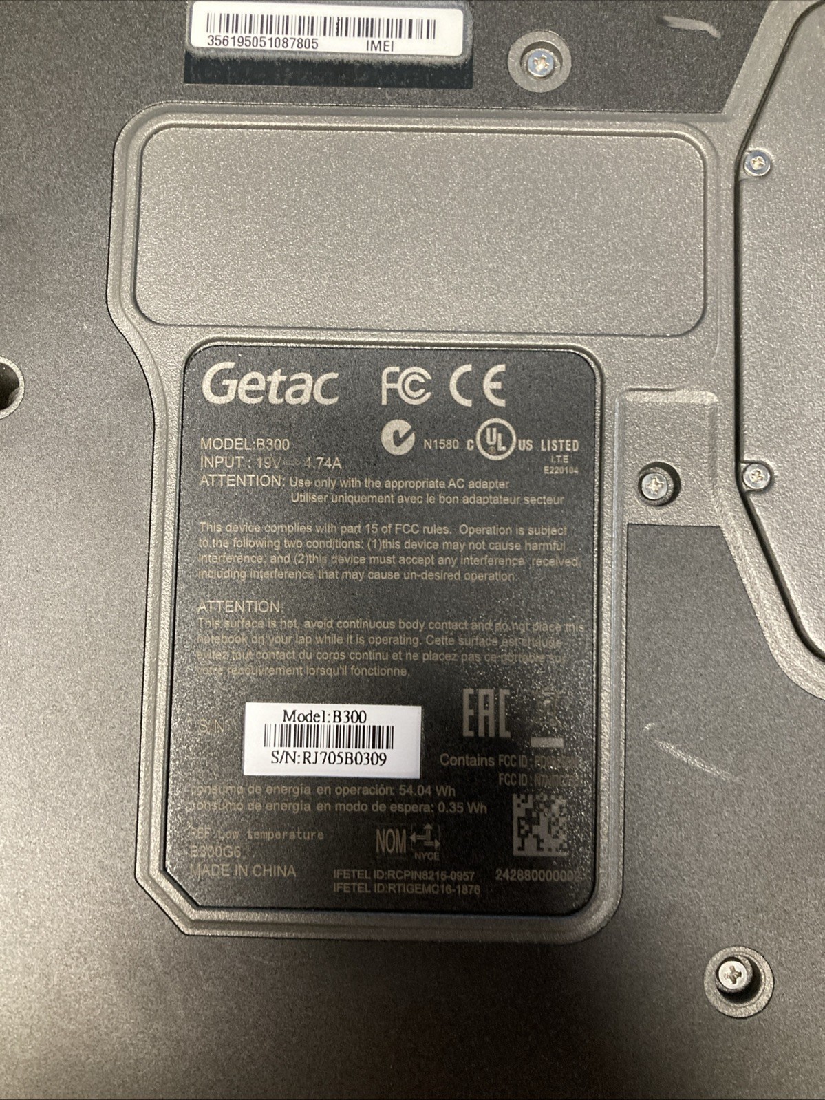 Getac B300 G6 Rugged Laptop i7-6500U 2.6GHz No Ram No Ssd No Caddy