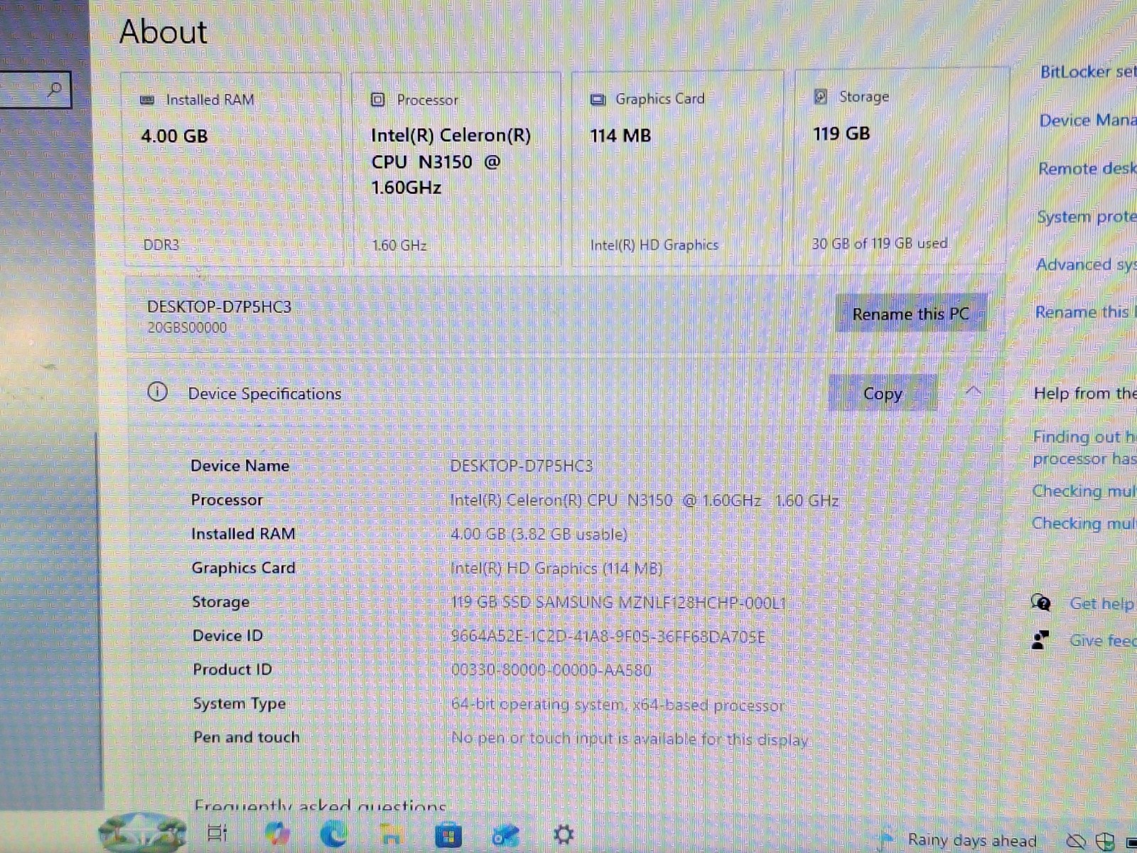 Lenovo ThinkPad 11e intel N3160 4GB 120GB SSD Windows 10 Pro Ed