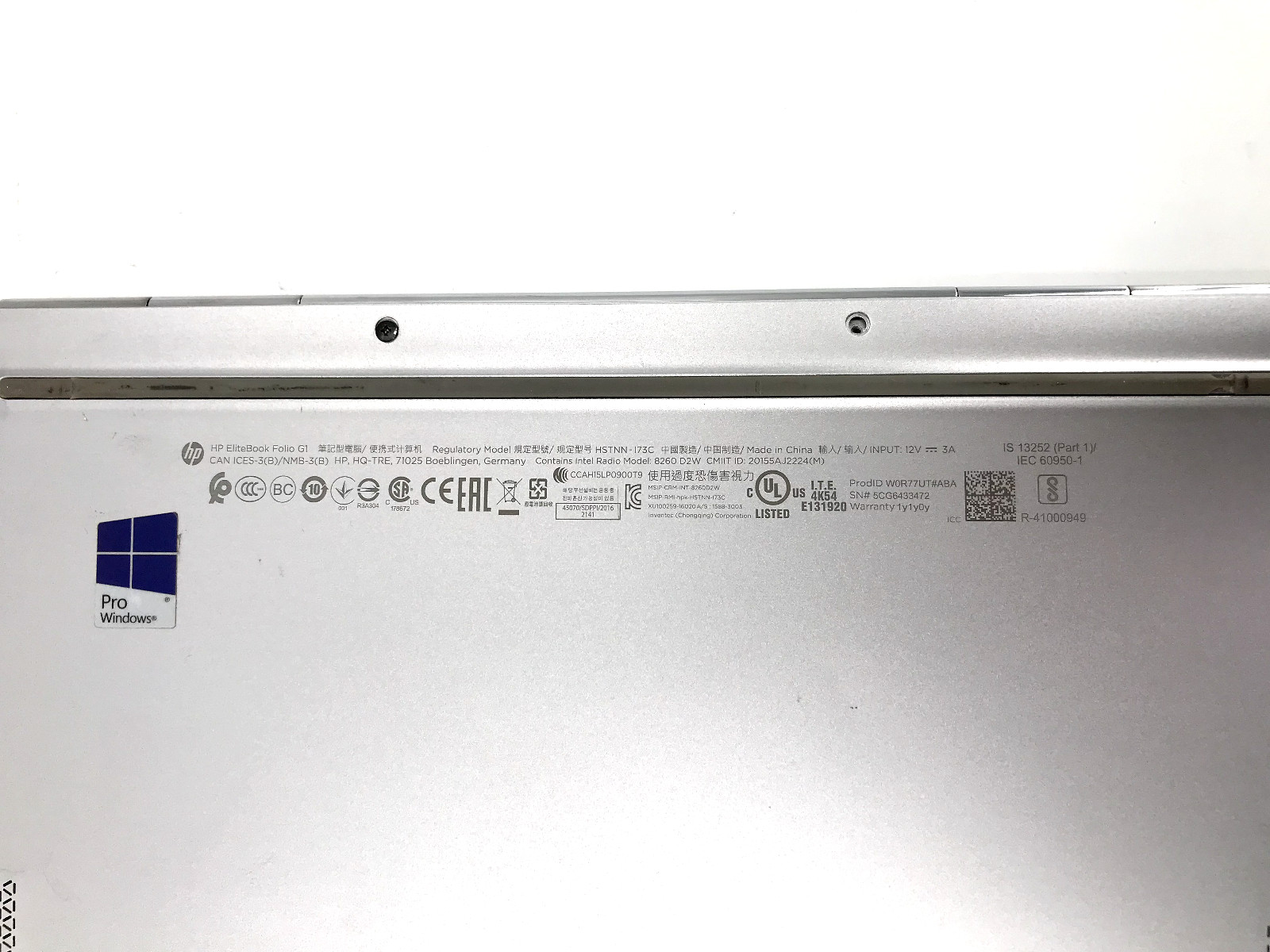 HP EliteBook Folio G1 Intel Core m5 – NO TURN ON