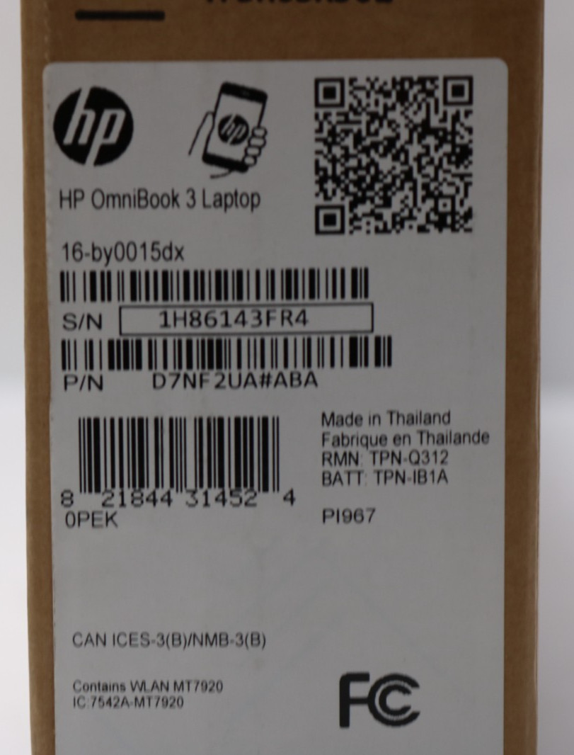 HP OmniBook 3 16″ 2K Laptop AMD Ryzen 5 40 8GB RAM 256GB SSD – Glacier Silver