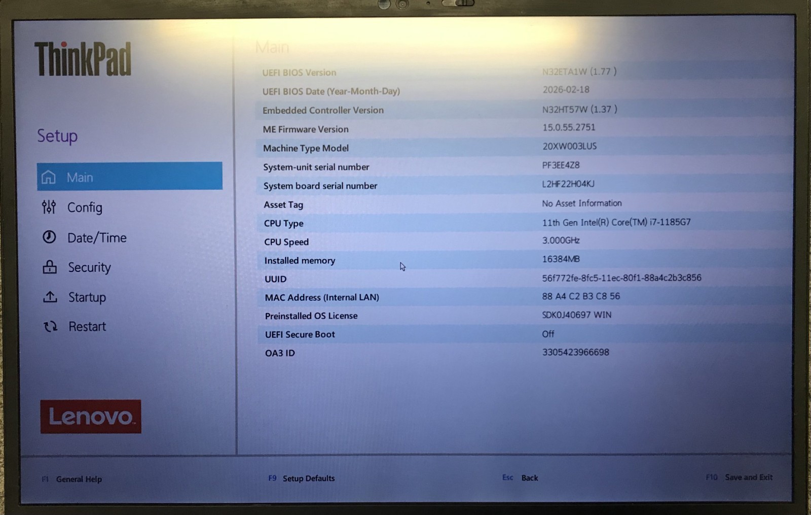 Lenovo ThinkPad X1 Carbon Gen 9 14″ Touch Laptop i7-1185G7 16GB RAM 512GB NVMe